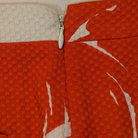 J. Crew Postage Stamp back zip Mini Skirt pink red Big Apple size 2 - Picture 4 of 7